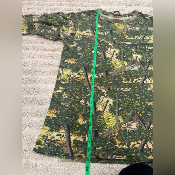 Vintage 1989 Bushlan Camo crewneck tee Long Sleeve Shirt ribbed gorpcore hunting - Picture 3 of 8